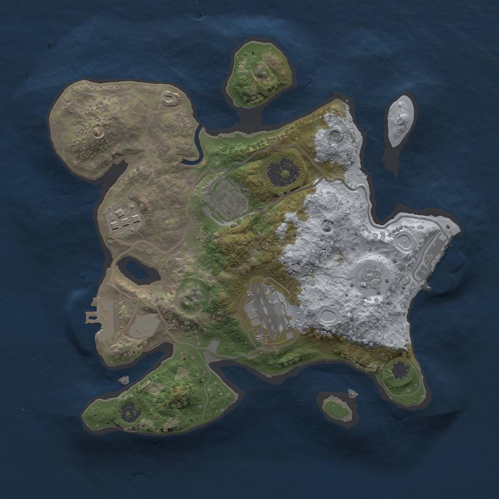 Rust Map: Procedural Map, Size: 2500, Seed: 9327838, 11 Monuments