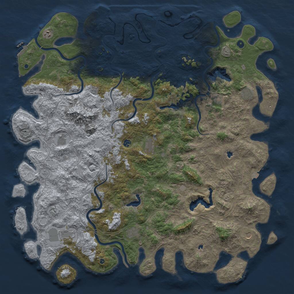 Rust Map: Procedural Map, Size: 6000, Seed: 21430767, 17 Monuments