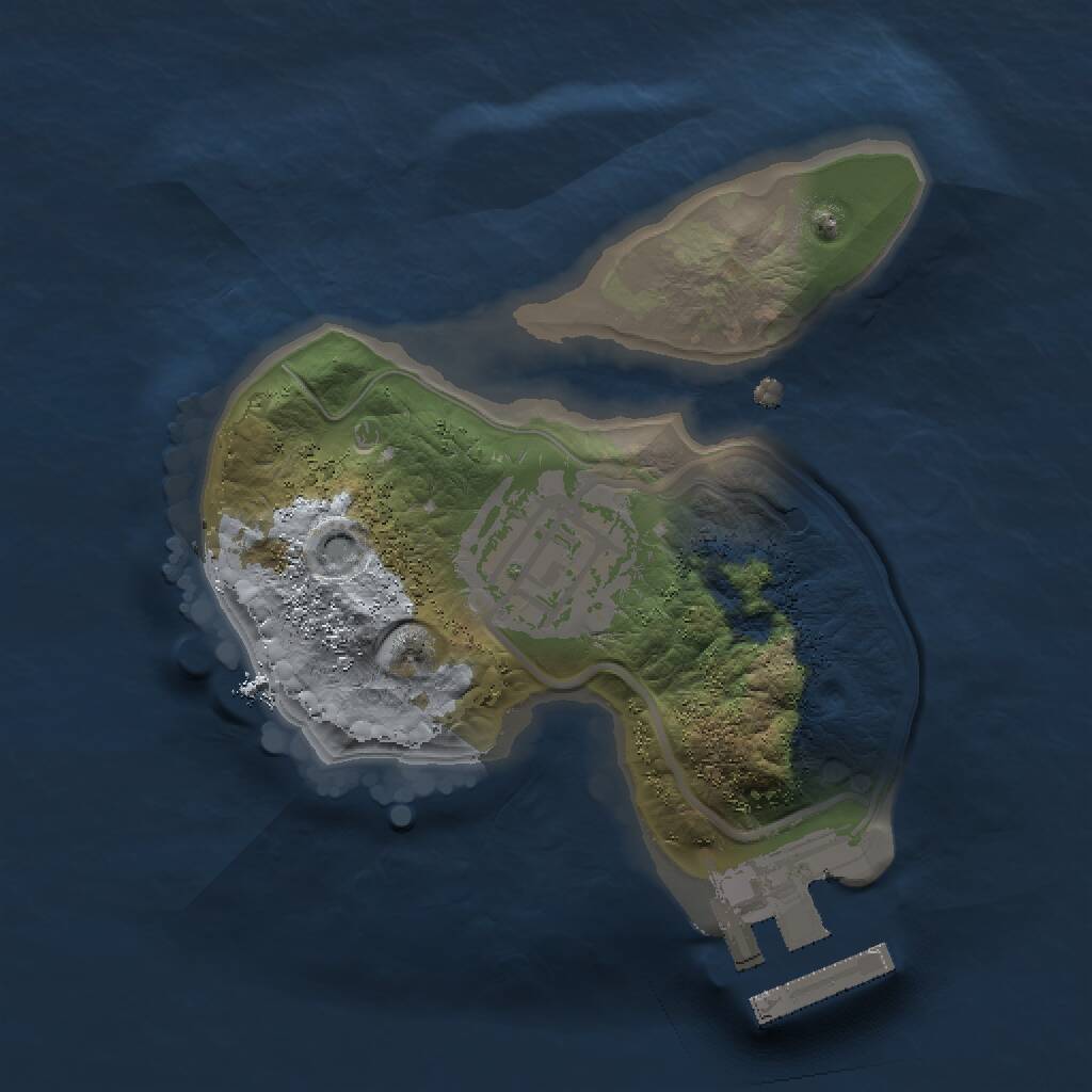 Rust Map: Procedural Map, Size: 1500, Seed: 1319837216, 3 Monuments