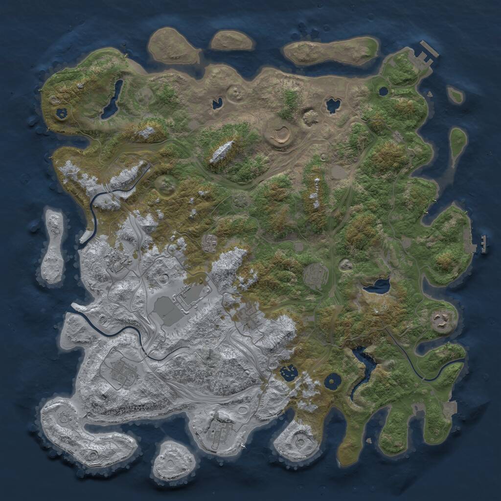 Rust Map: Procedural Map, Size: 4500, Seed: 90895, 16 Monuments