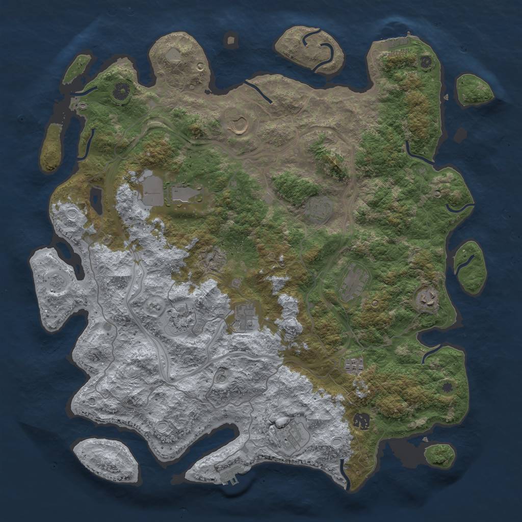 Rust Map: Procedural Map, Size: 4500, Seed: 2187, 19 Monuments
