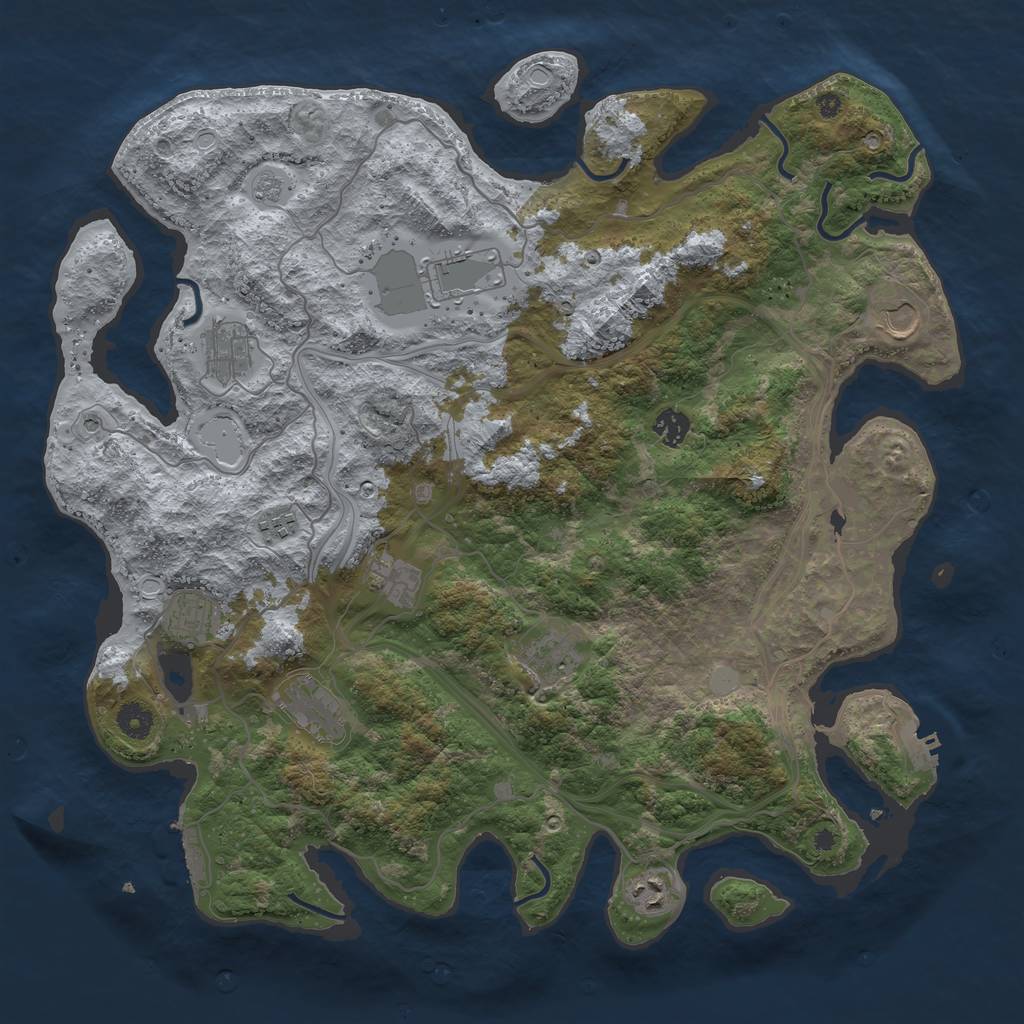 Rust Map: Procedural Map, Size: 4250, Seed: 1501696882, 19 Monuments