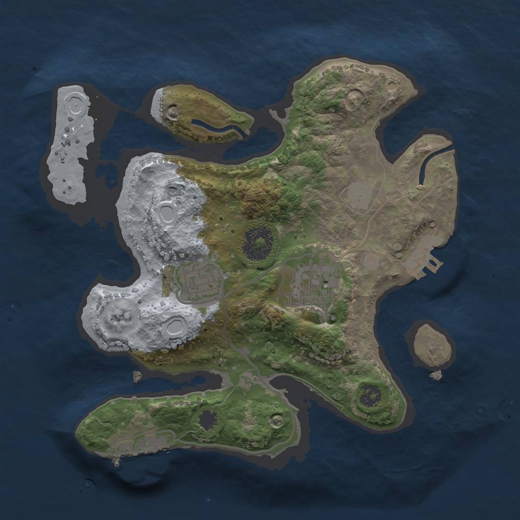 Rust Map: Procedural Map, Size: 2350, Seed: 8571, 9 Monuments