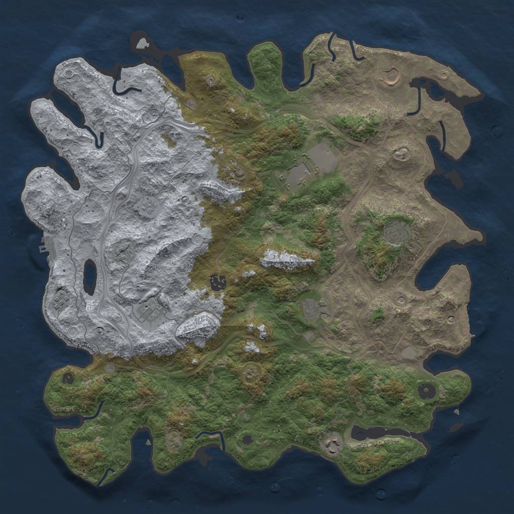 Rust Map: Procedural Map, Size: 4500, Seed: 322221207, 18 Monuments