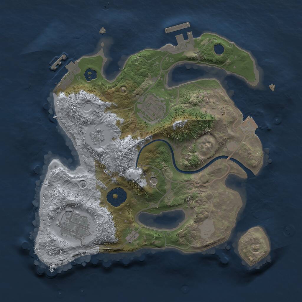 Rust Map: Procedural Map, Size: 2400, Seed: 7624831, 7 Monuments