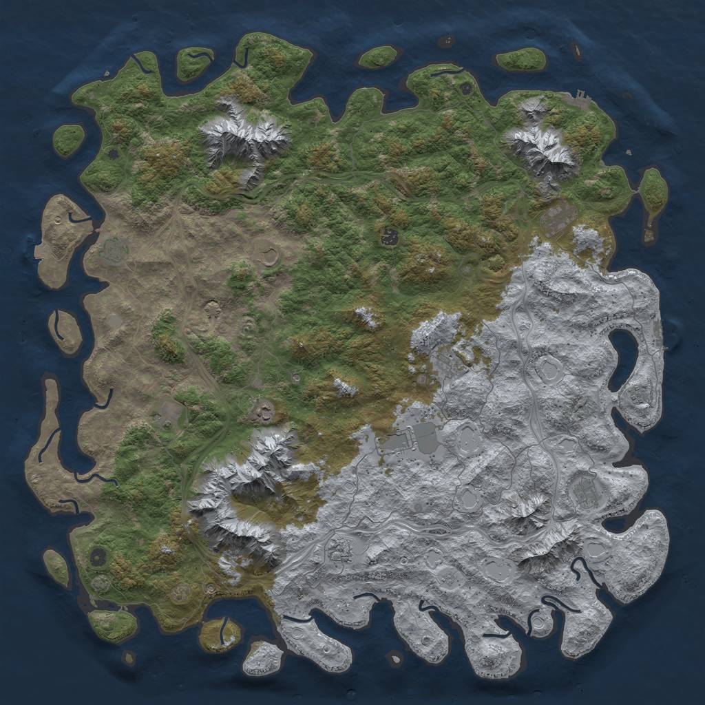 Rust Map: Procedural Map, Size: 6000, Seed: 789126670, 19 Monuments