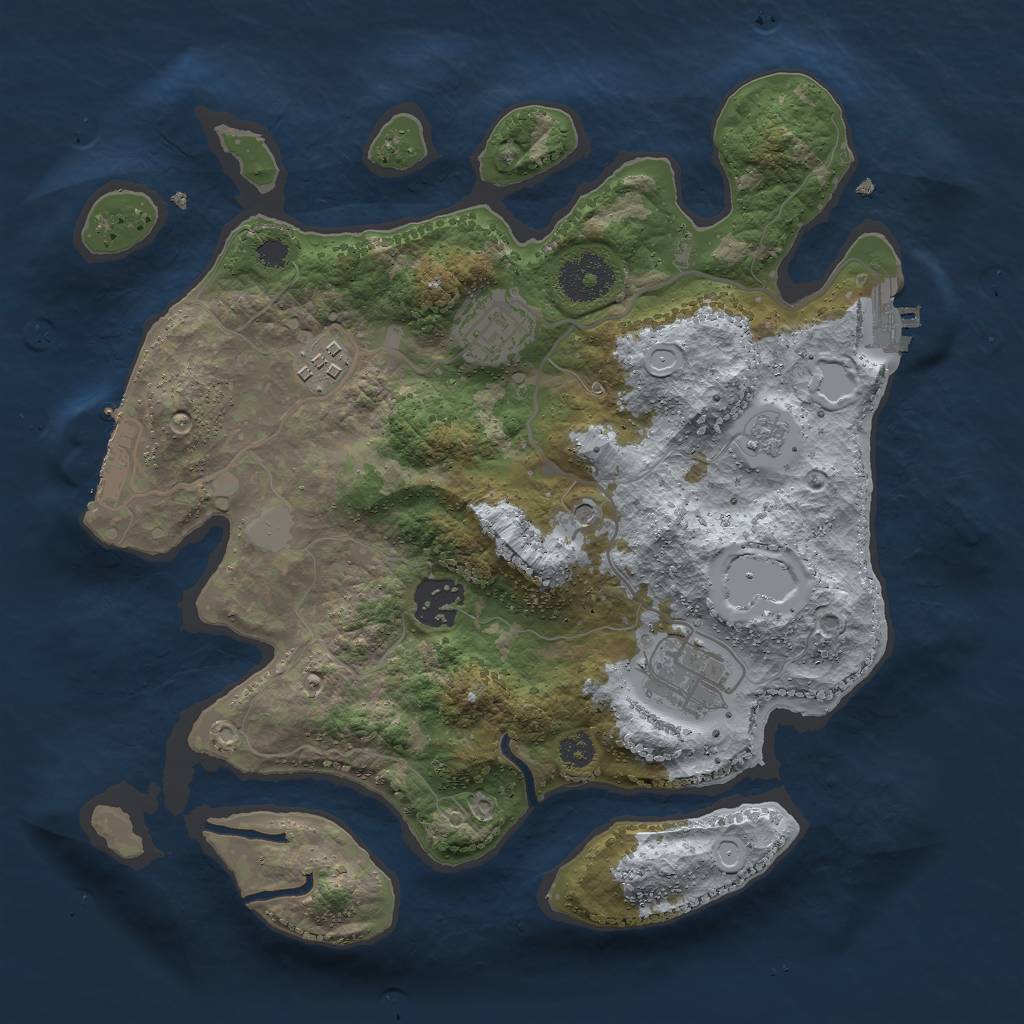 Rust Map: Procedural Map, Size: 3000, Seed: 1808272736, 13 Monuments