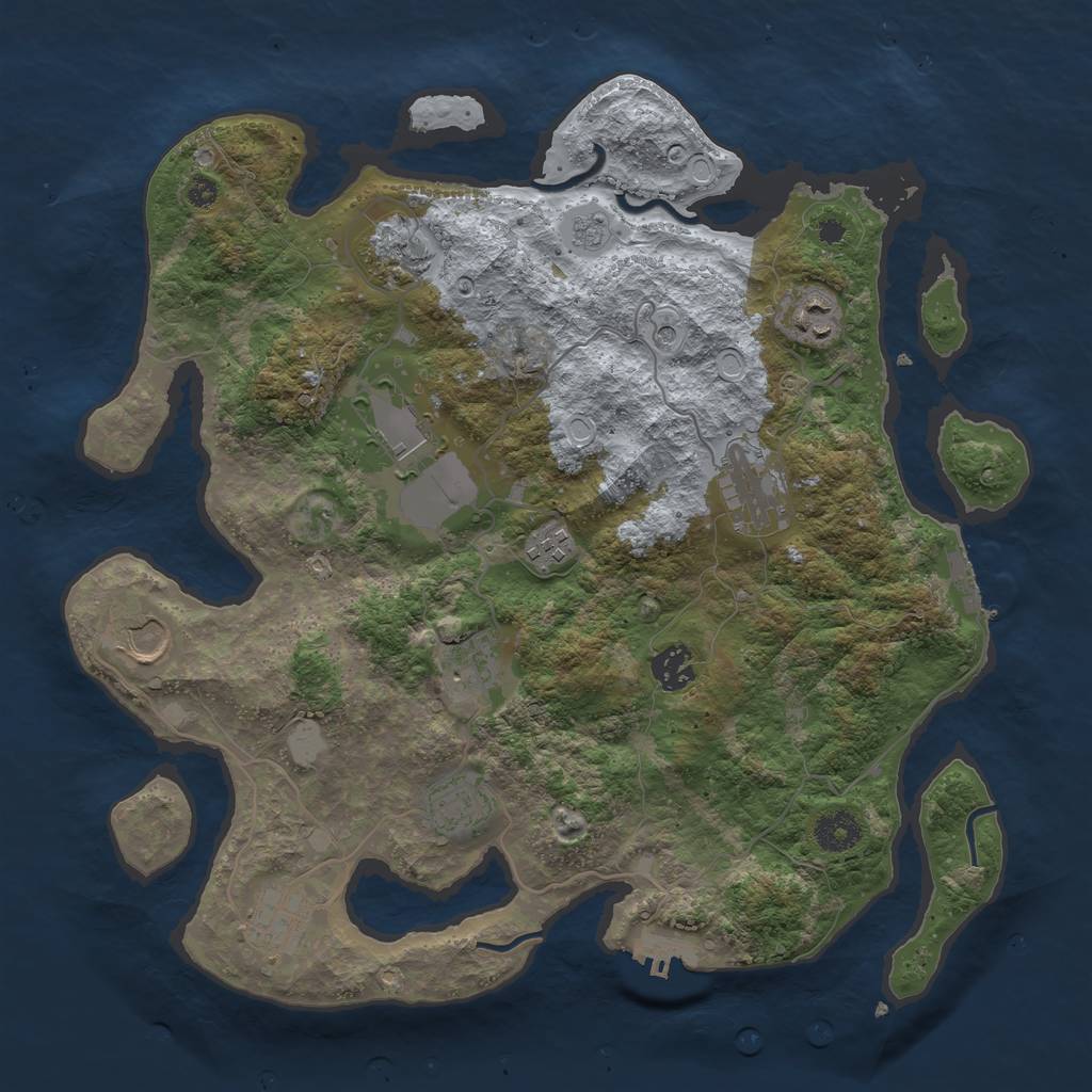 Rust Map: Procedural Map, Size: 3700, Seed: 1618723530, 19 Monuments