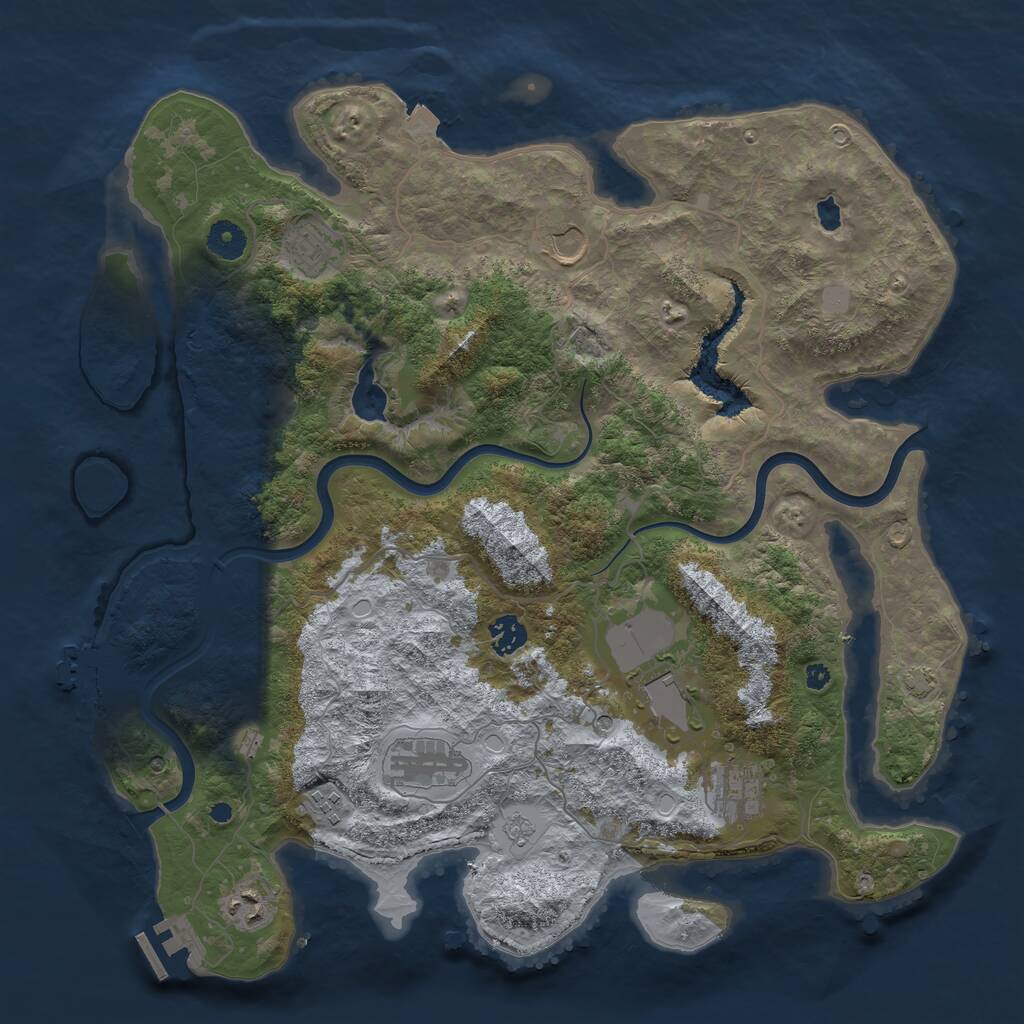 Rust Map: Procedural Map, Size: 4000, Seed: 911298953, 14 Monuments