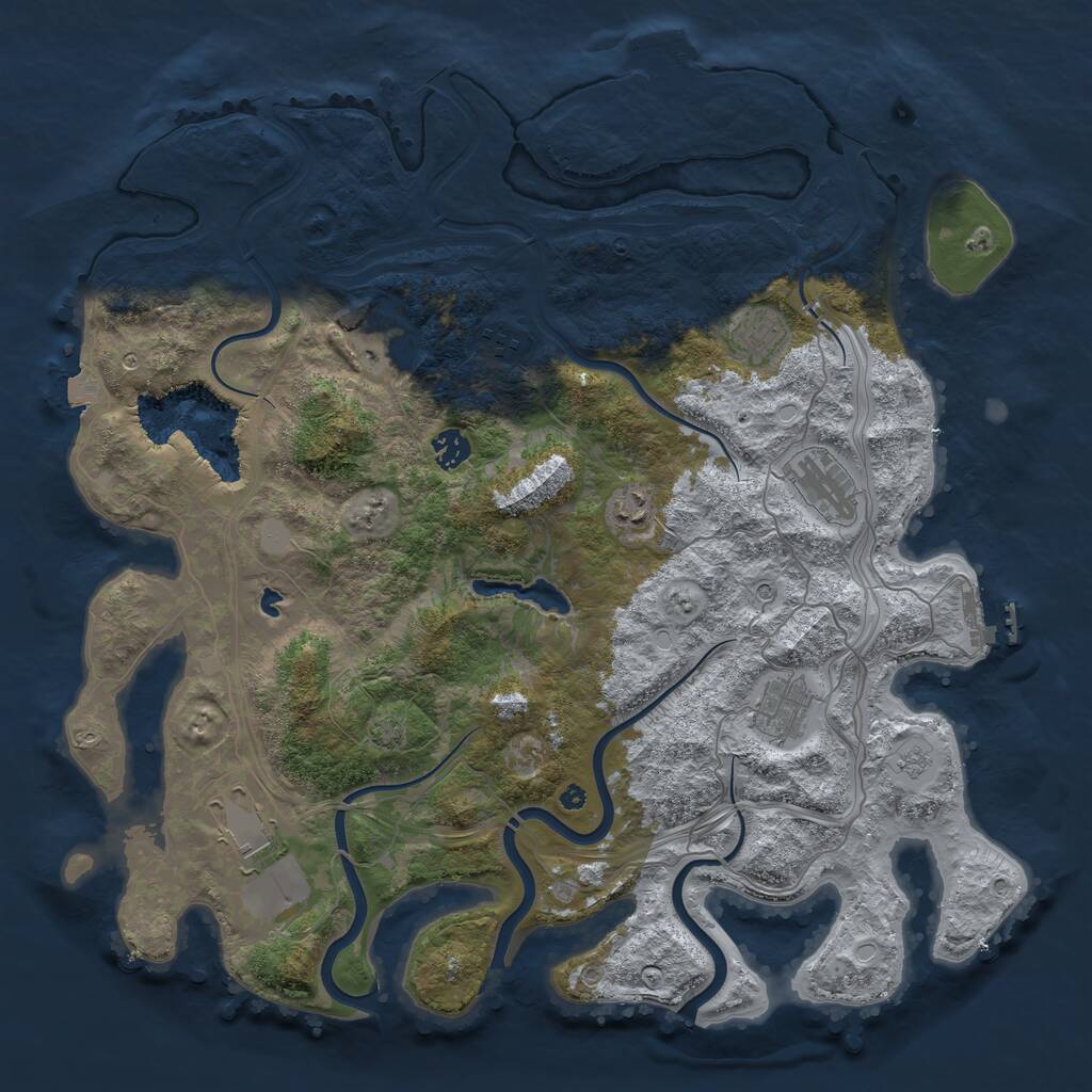 Rust Map: Procedural Map, Size: 4250, Seed: 1486433947, 14 Monuments
