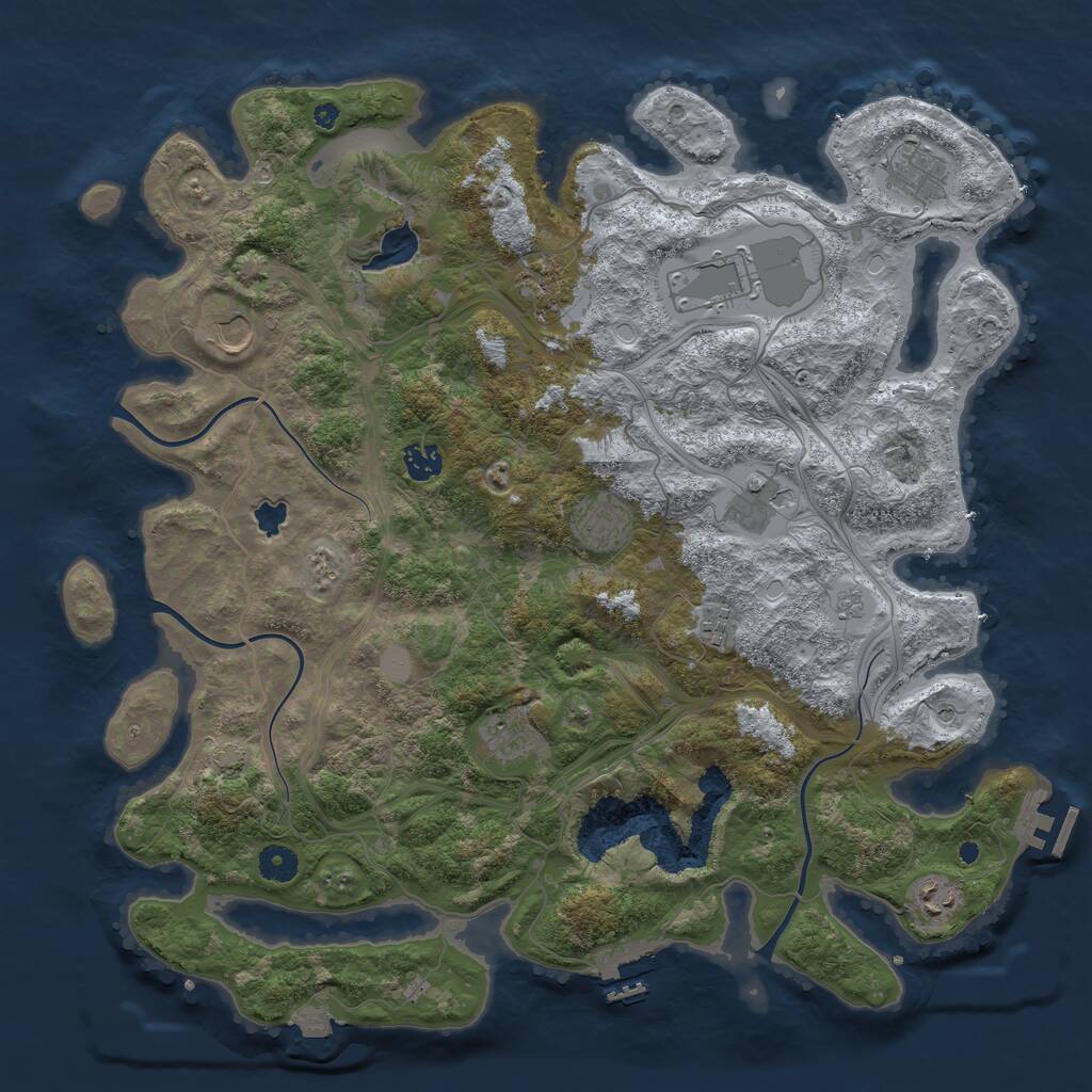 Rust Map: Procedural Map, Size: 4250, Seed: 2142140532, 16 Monuments