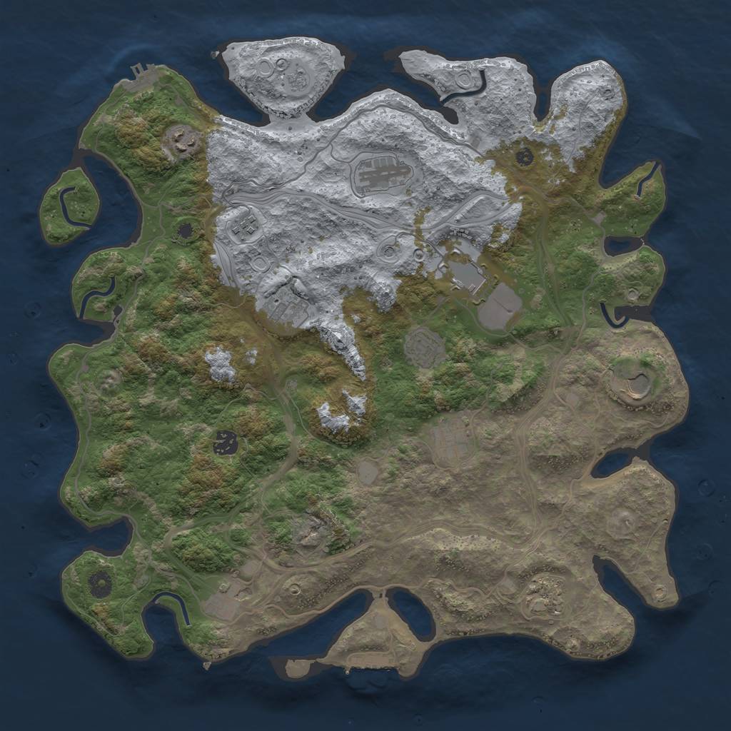 Rust Map: Procedural Map, Size: 4250, Seed: 888286263, 20 Monuments