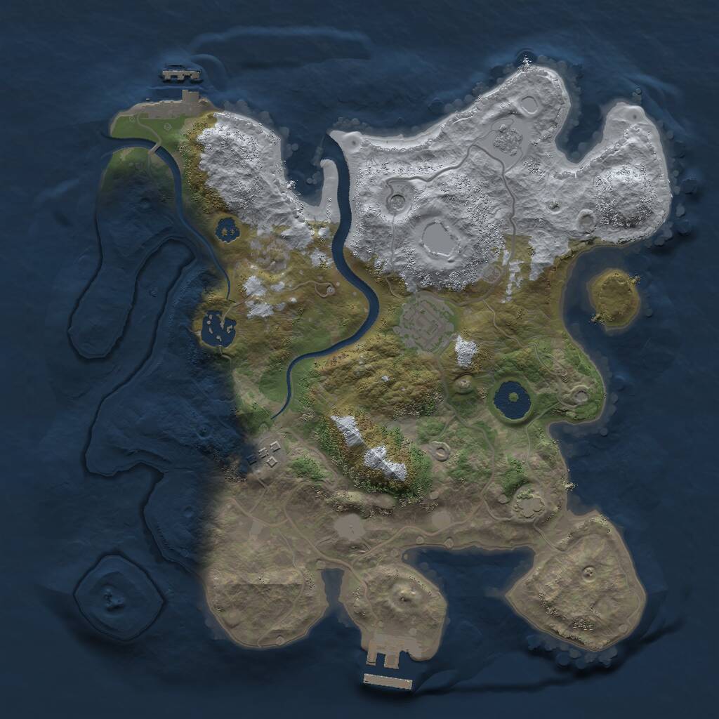 Rust Map: Procedural Map, Size: 3000, Seed: 494395718, 9 Monuments