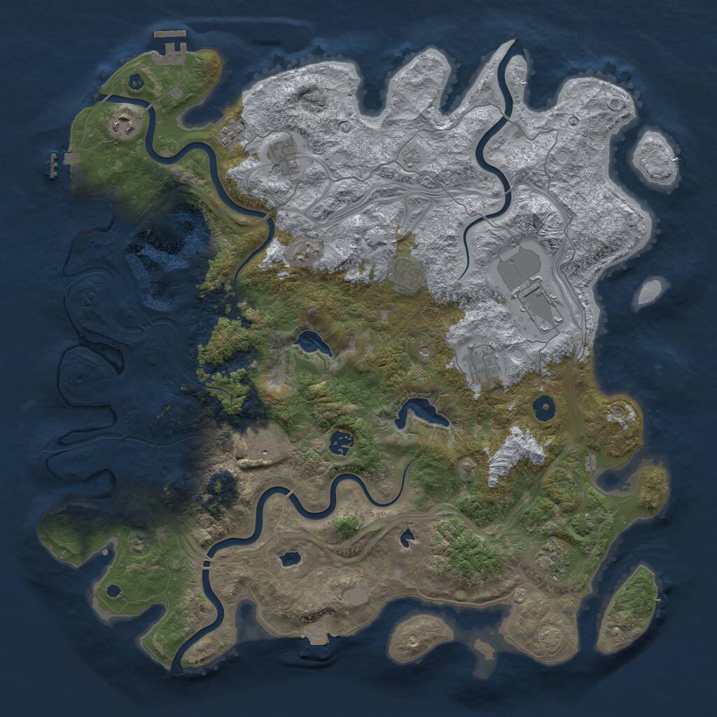 Rust Map: Procedural Map, Size: 4500, Seed: 1067646, 15 Monuments