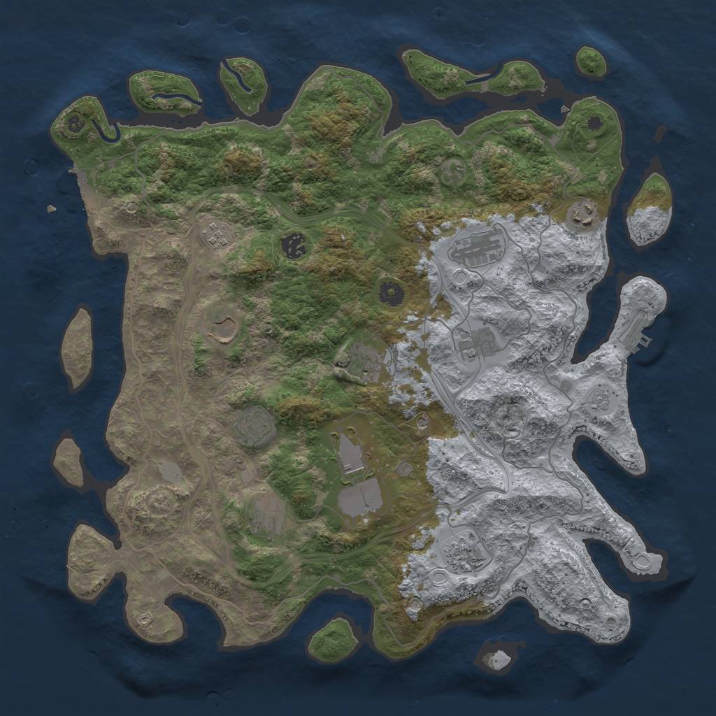 Rust Map: Procedural Map, Size: 4250, Seed: 759708145, 20 Monuments