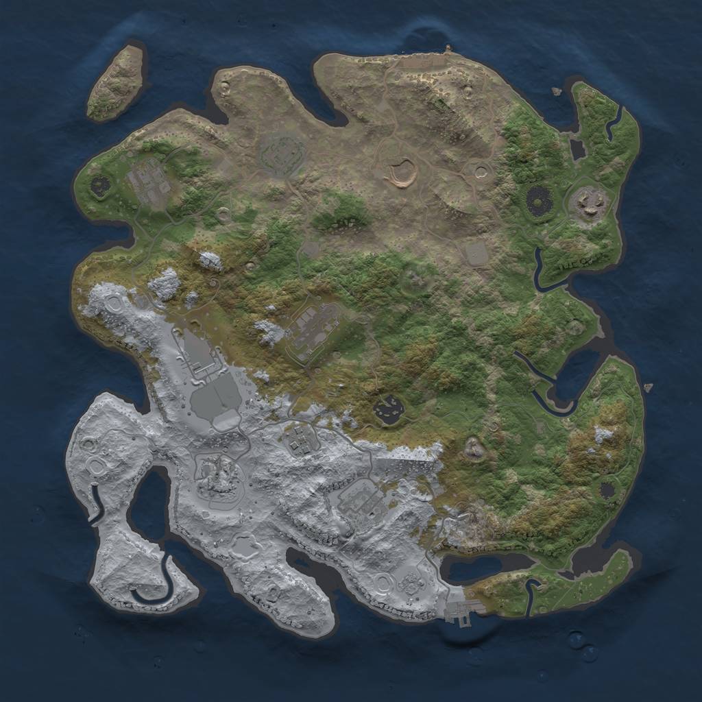 Rust Map: Procedural Map, Size: 3700, Seed: 93202009, 17 Monuments