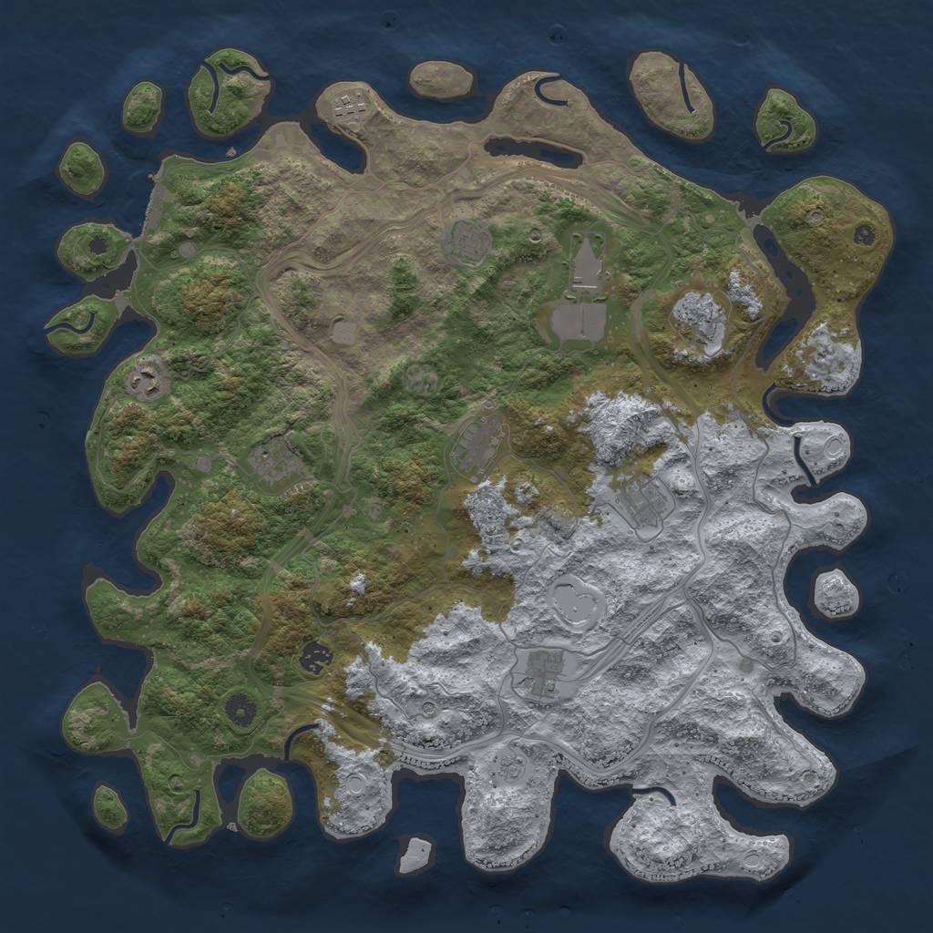 Rust Map: Procedural Map, Size: 4500, Seed: 1648543679, 18 Monuments