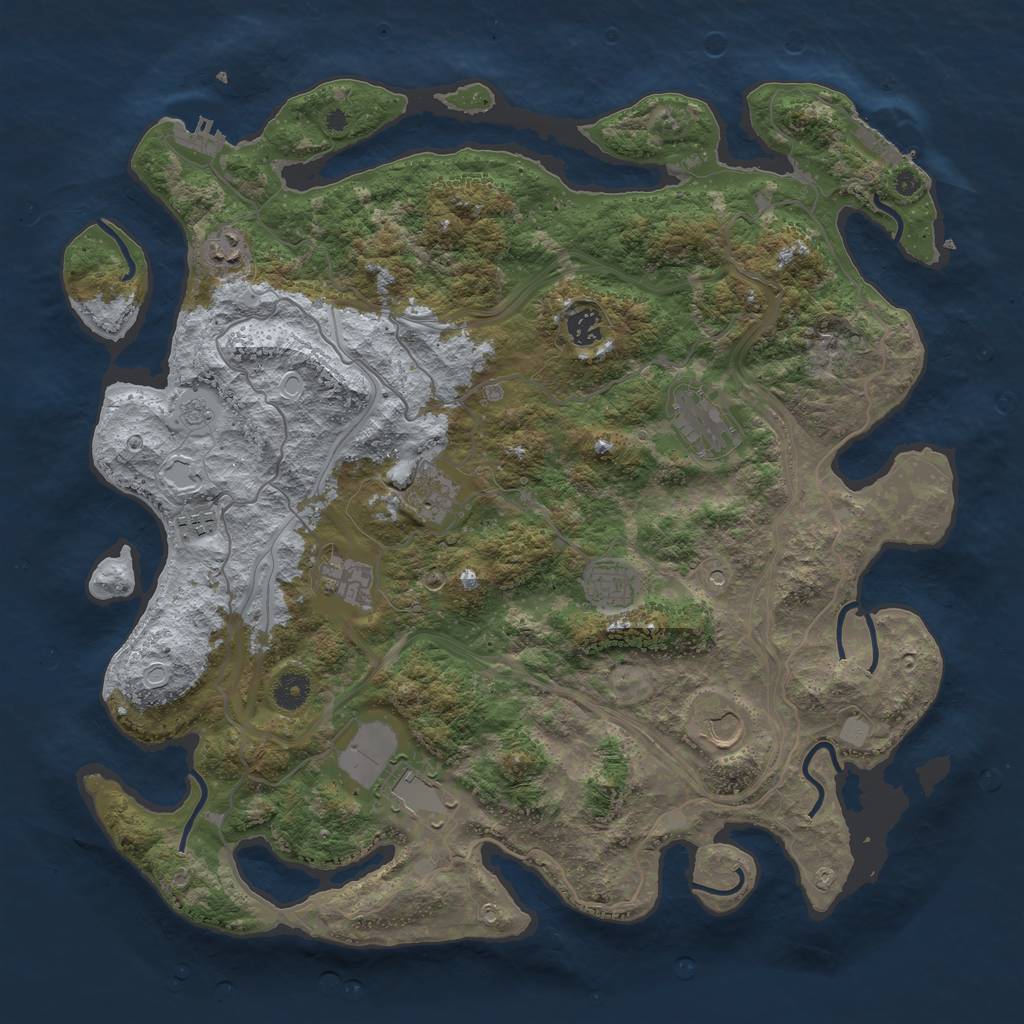 Rust Map: Procedural Map, Size: 4250, Seed: 358232579, 18 Monuments