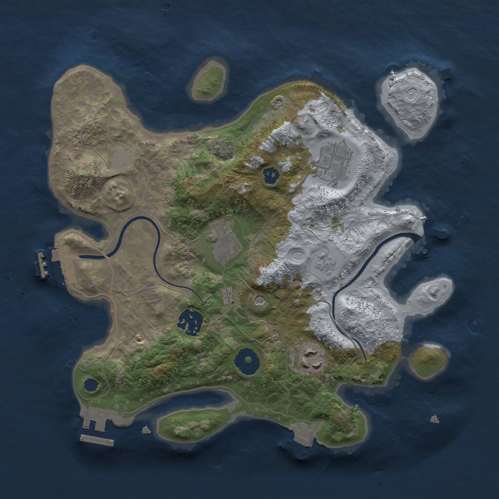 Rust Map: Procedural Map, Size: 3000, Seed: 1418846122, 10 Monuments