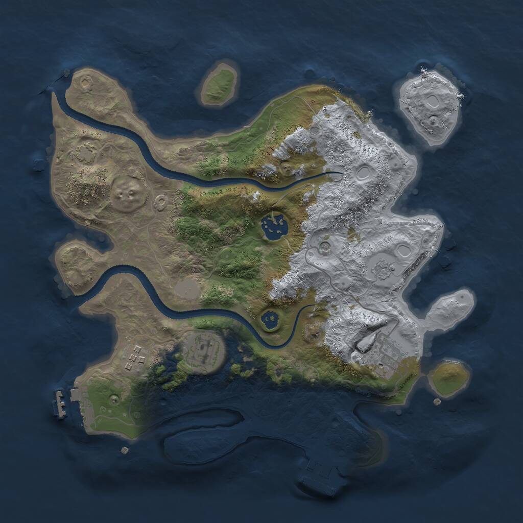 Rust Map: Procedural Map, Size: 3000, Seed: 1418846122, 10 Monuments