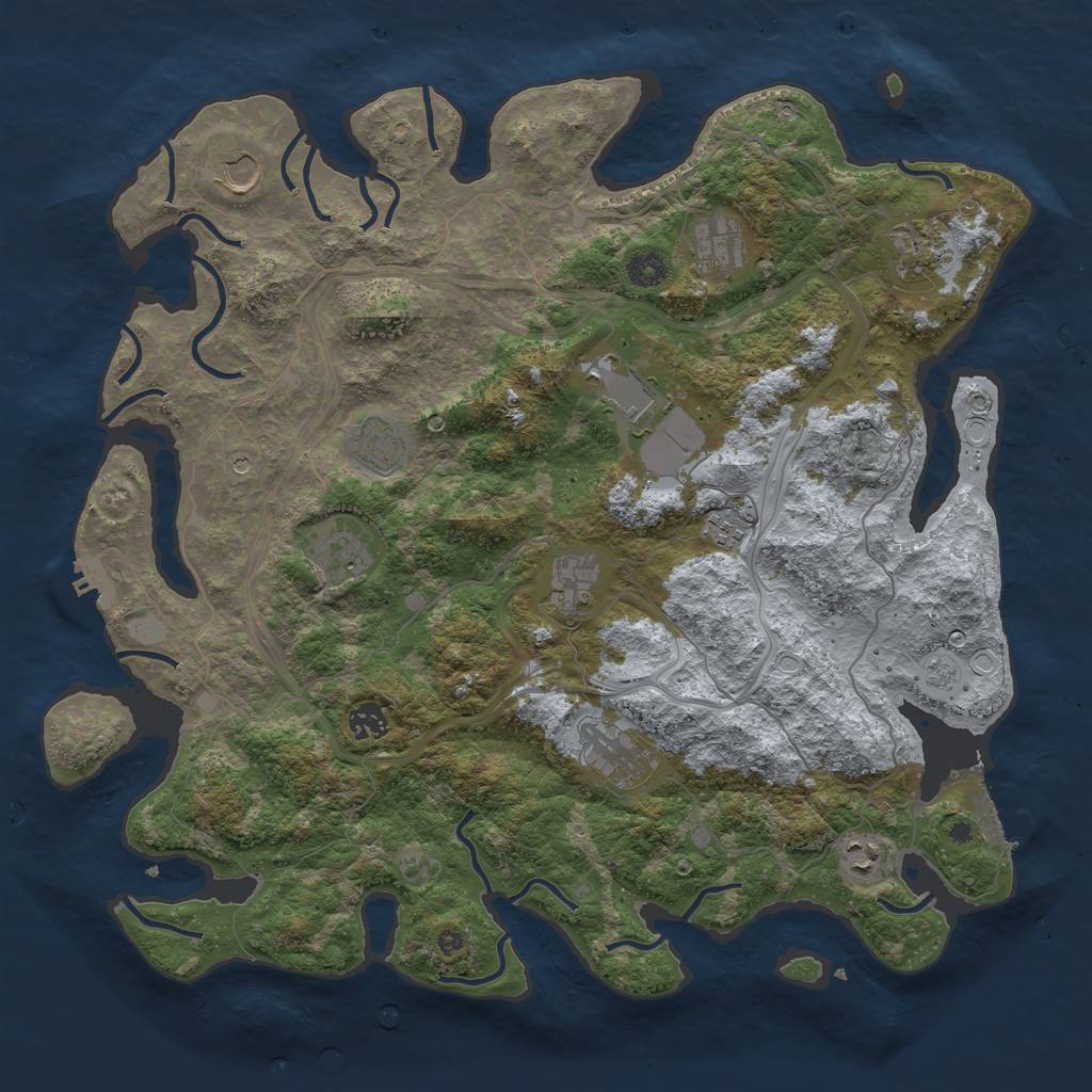 Rust Map: Procedural Map, Size: 4250, Seed: 2092782990, 20 Monuments