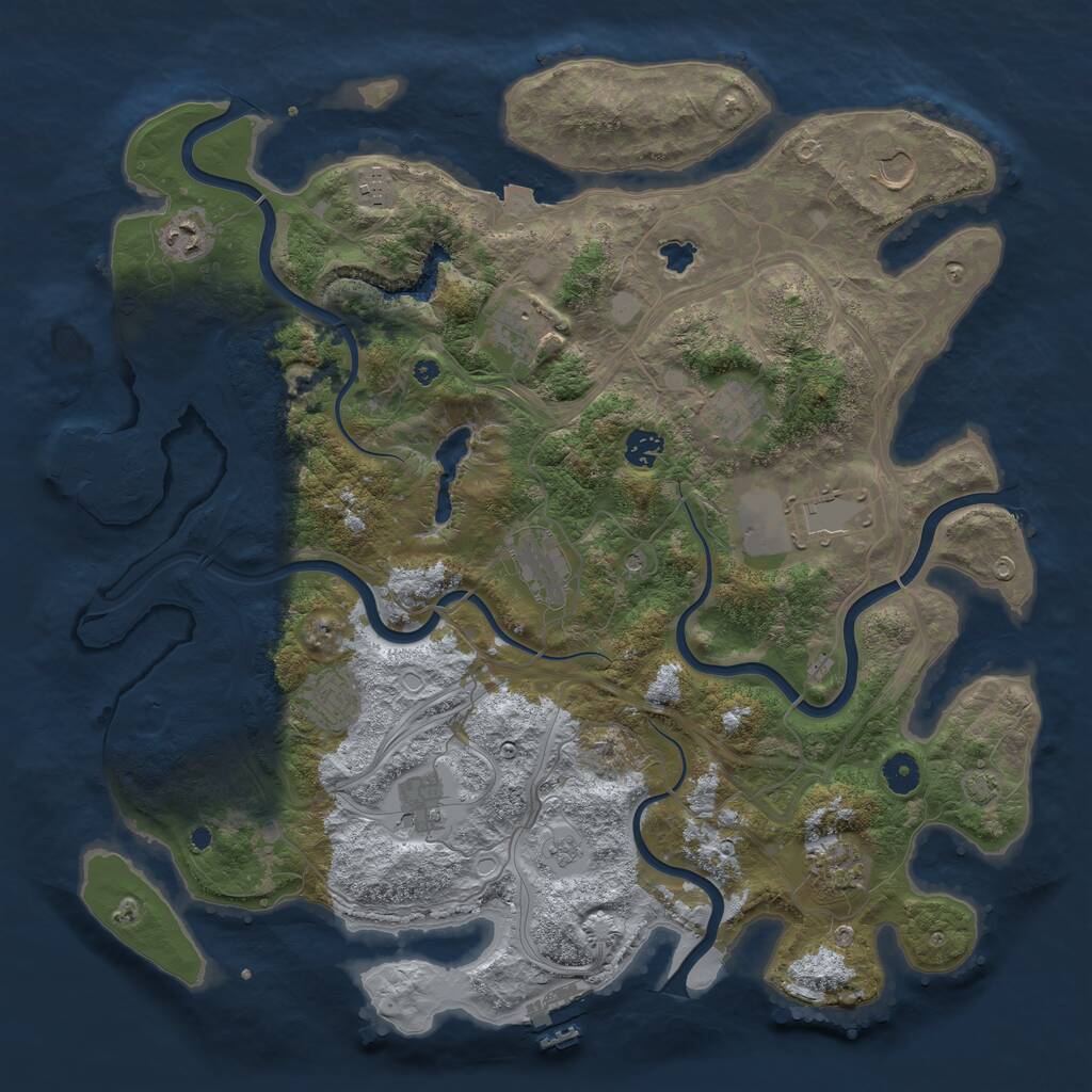 Rust Map: Procedural Map, Size: 4300, Seed: 563639659, 17 Monuments