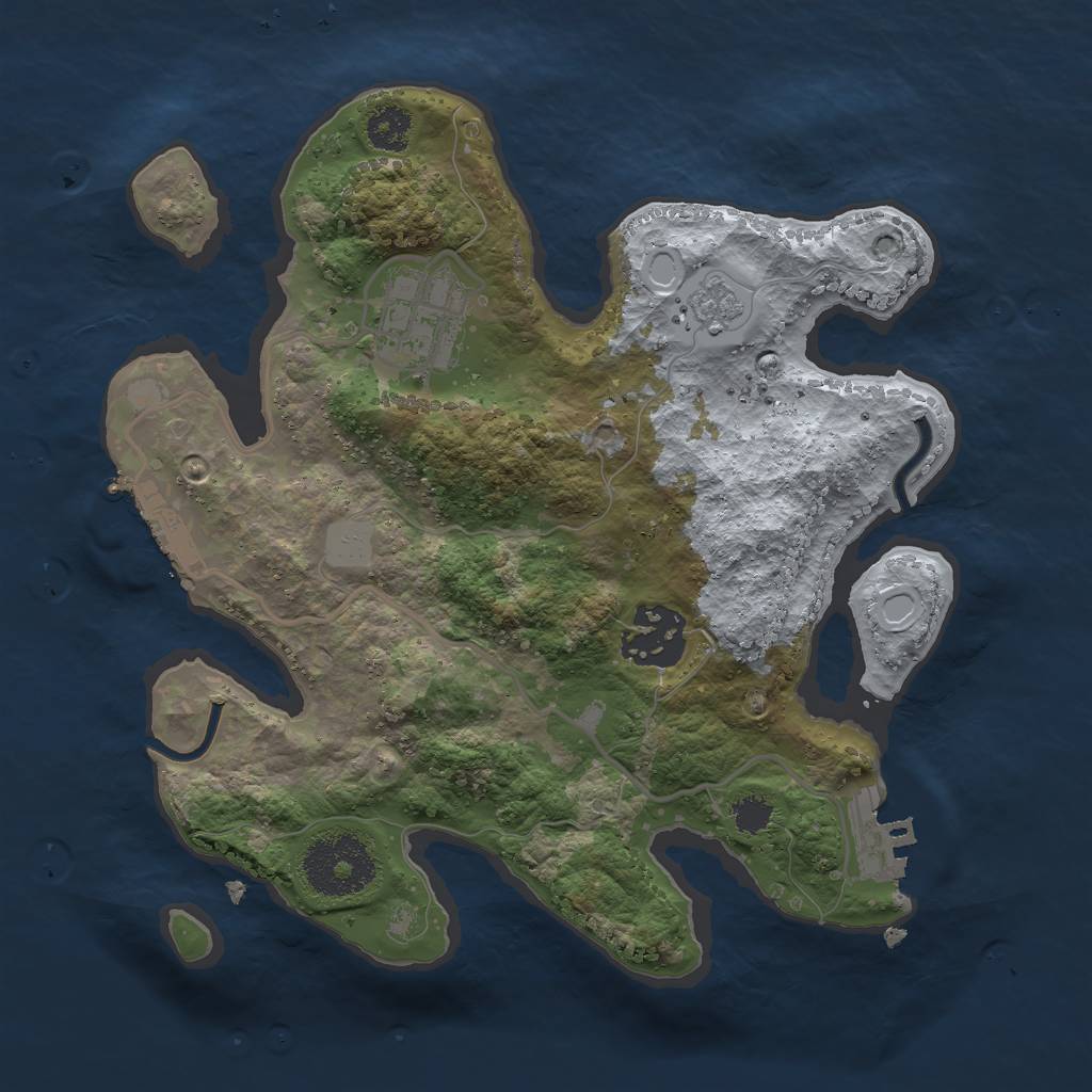 Rust Map: Procedural Map, Size: 2500, Seed: 4112022, 8 Monuments