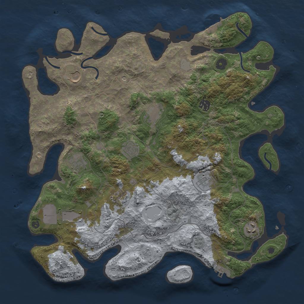 Rust Map: Procedural Map, Size: 4000, Seed: 4566, 19 Monuments