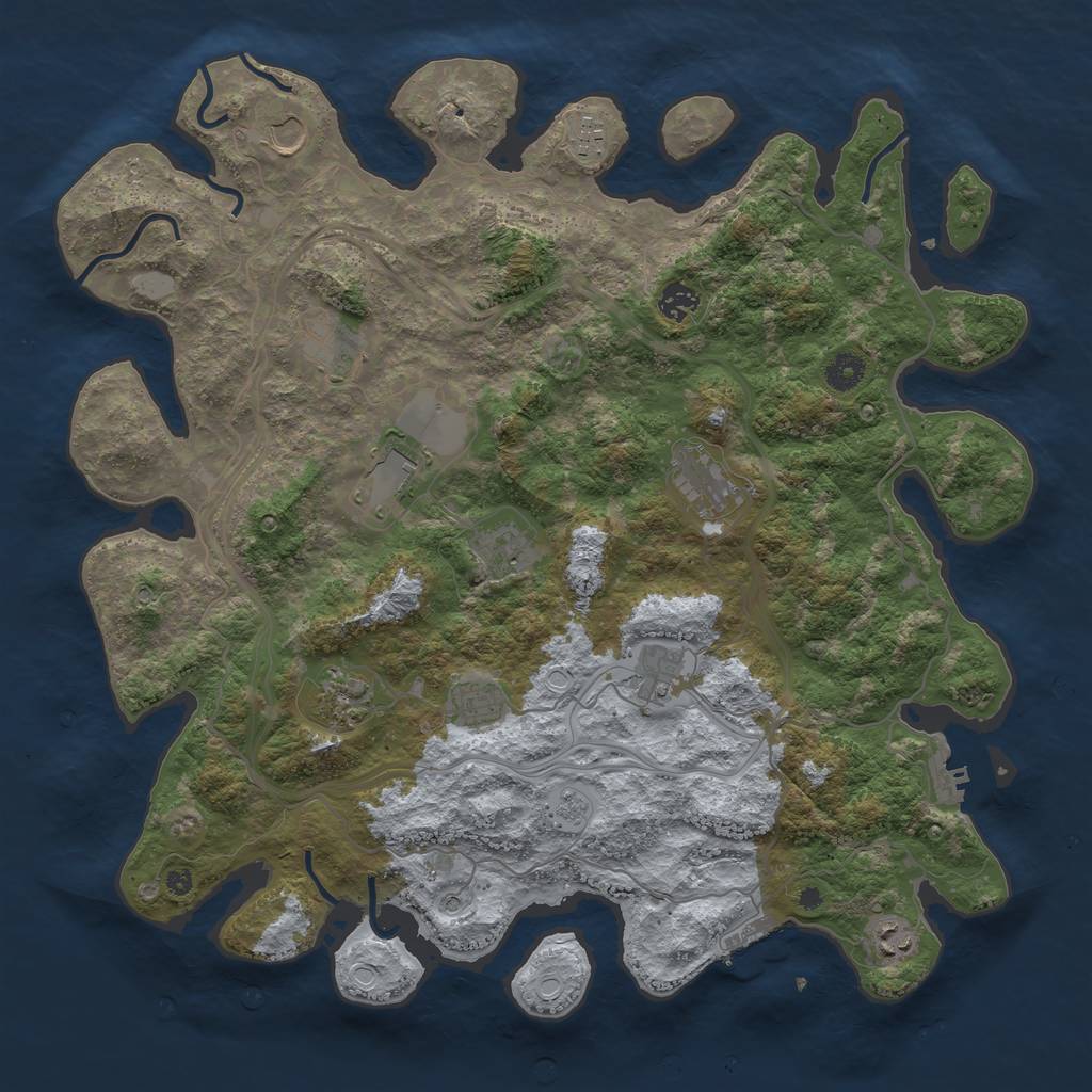 Rust Map: Procedural Map, Size: 4250, Seed: 43364564, 20 Monuments