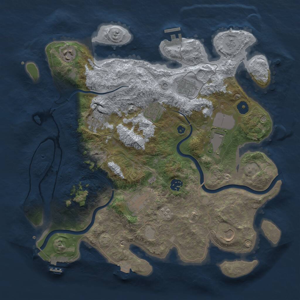 Rust Map: Procedural Map, Size: 3750, Seed: 265, 15 Monuments