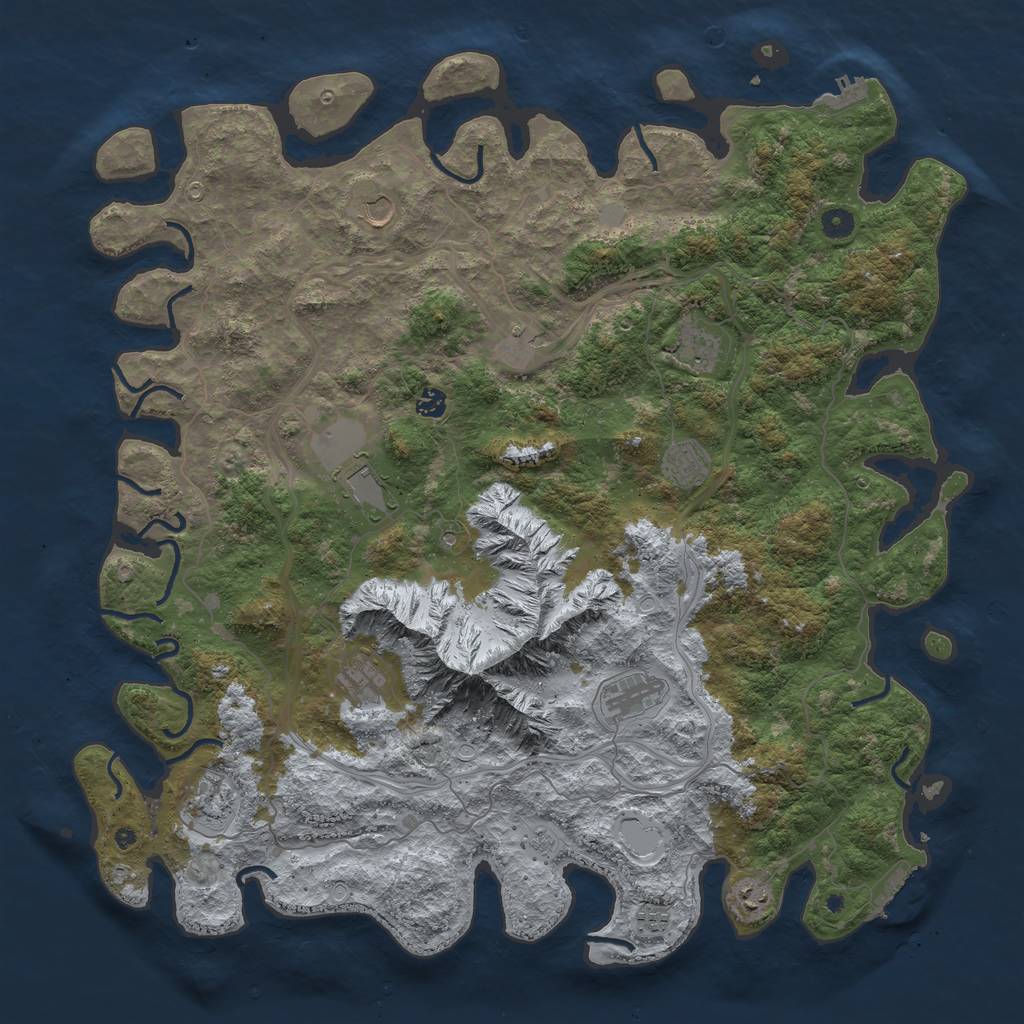 Rust Map: Procedural Map, Size: 5000, Seed: 113958423, 20 Monuments