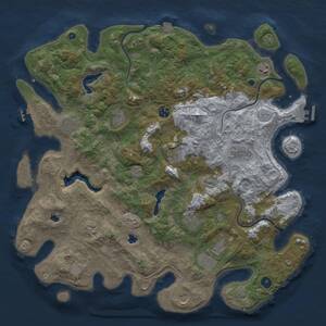 Thumbnail Rust Map: Procedural Map, Size: 4500, Seed: 1225966362, 17 Monuments