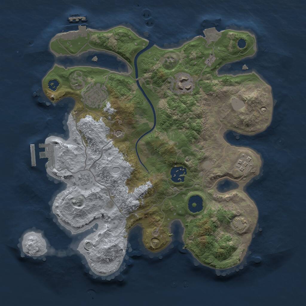 Rust Map: Procedural Map, Size: 2800, Seed: 58697831, 10 Monuments