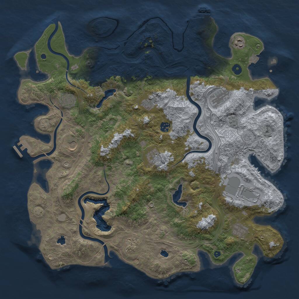 Rust Map: Procedural Map, Size: 4500, Seed: 924218697, 17 Monuments