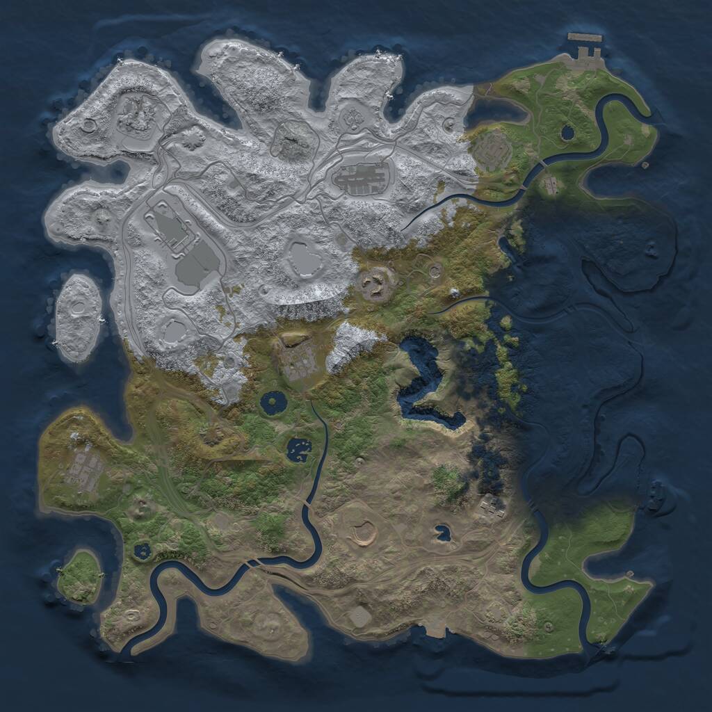 Rust Map: Procedural Map, Size: 4250, Seed: 776743956, 16 Monuments