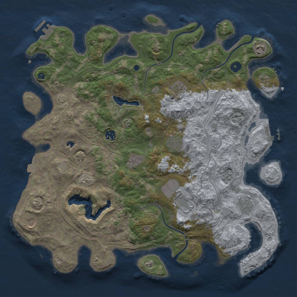 Rust Map: Procedural Map, Size: 4250, Seed: 11886122, 15 Monuments