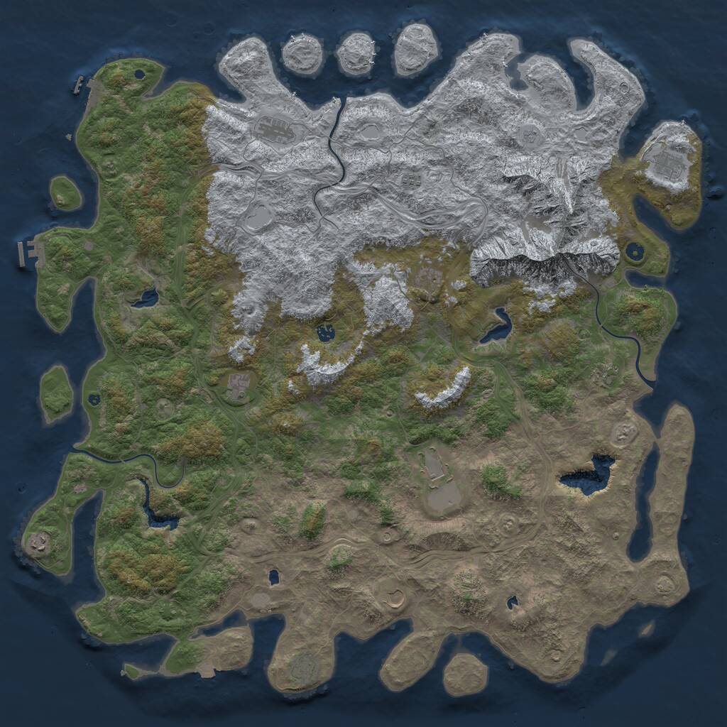 Rust Map: Procedural Map, Size: 6000, Seed: 32282782, 17 Monuments