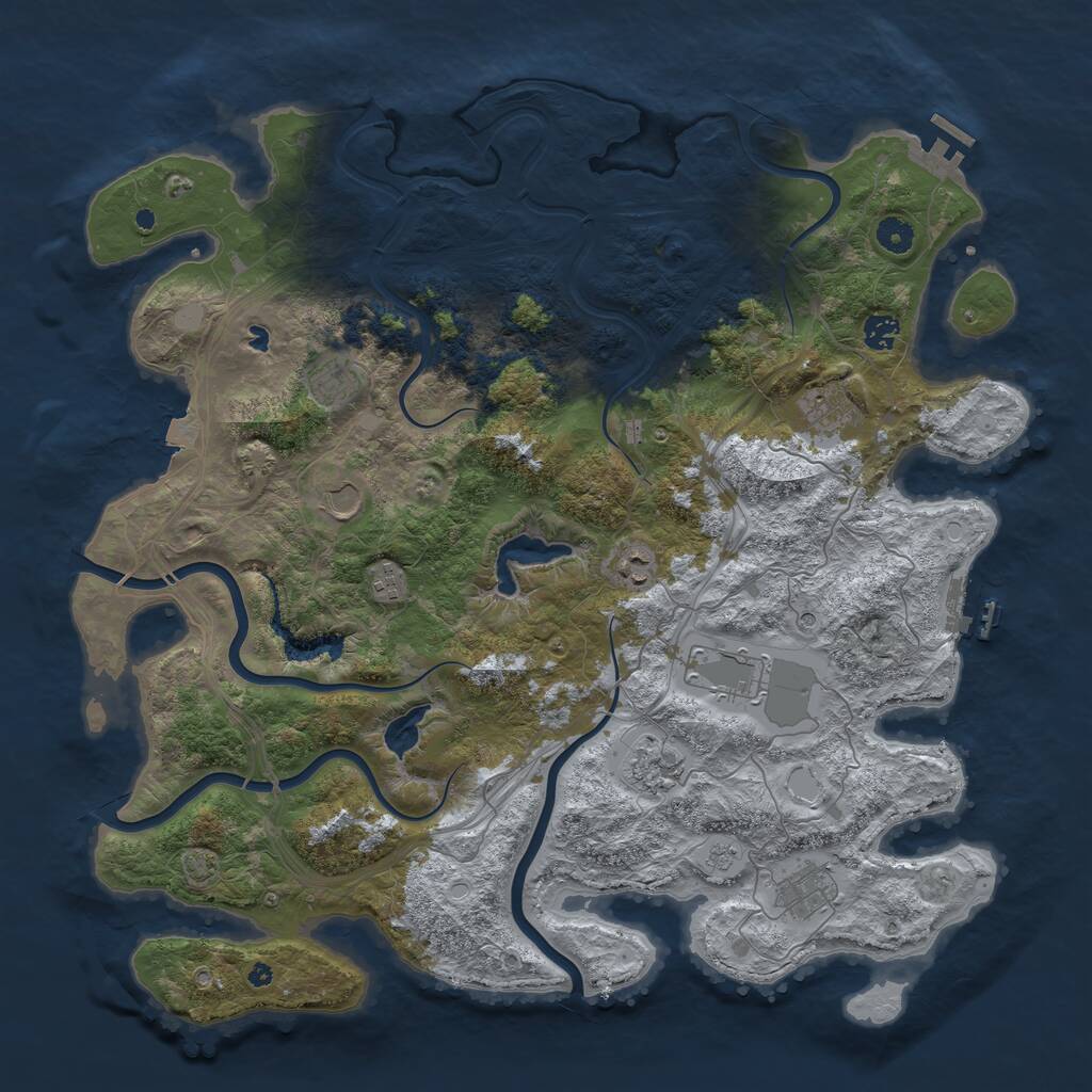 Rust Map: Procedural Map, Size: 4500, Seed: 526, 15 Monuments