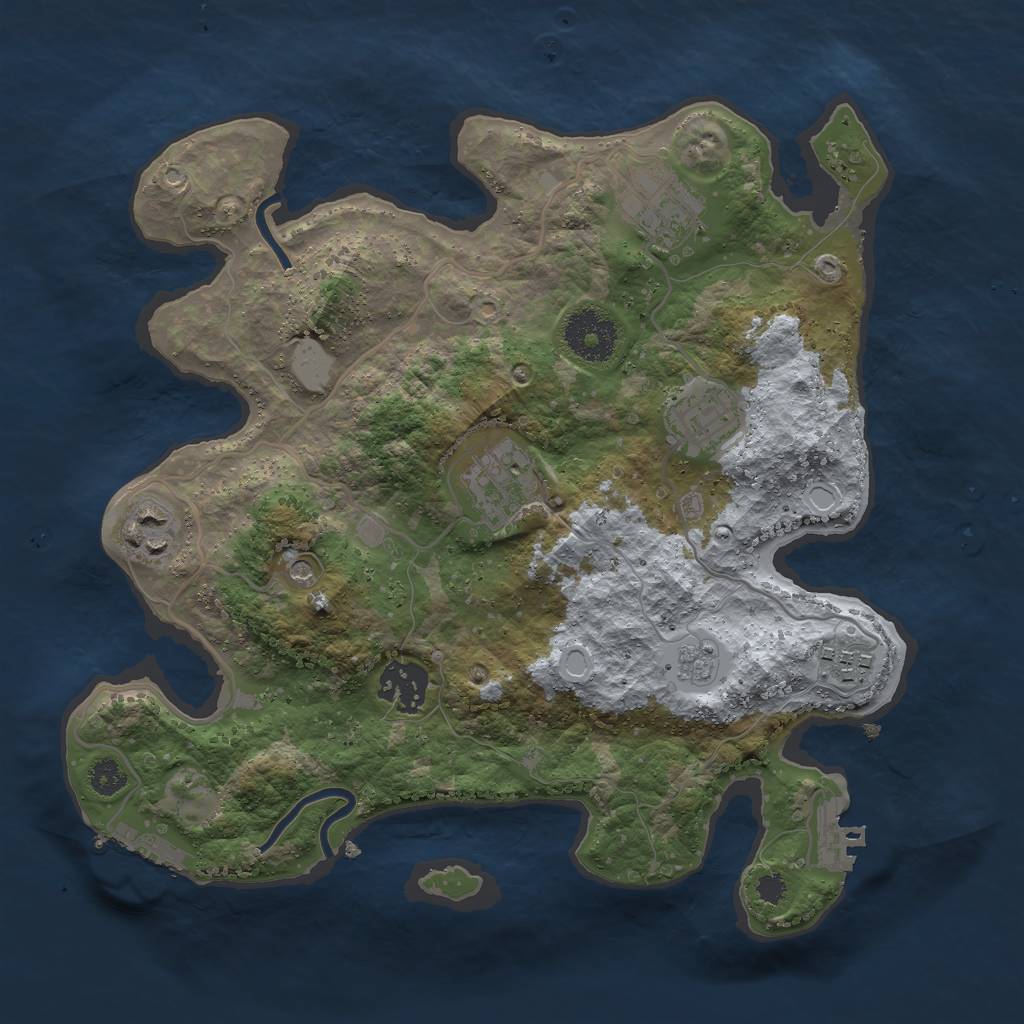 Rust Map: Procedural Map, Size: 3000, Seed: 521639589, 15 Monuments