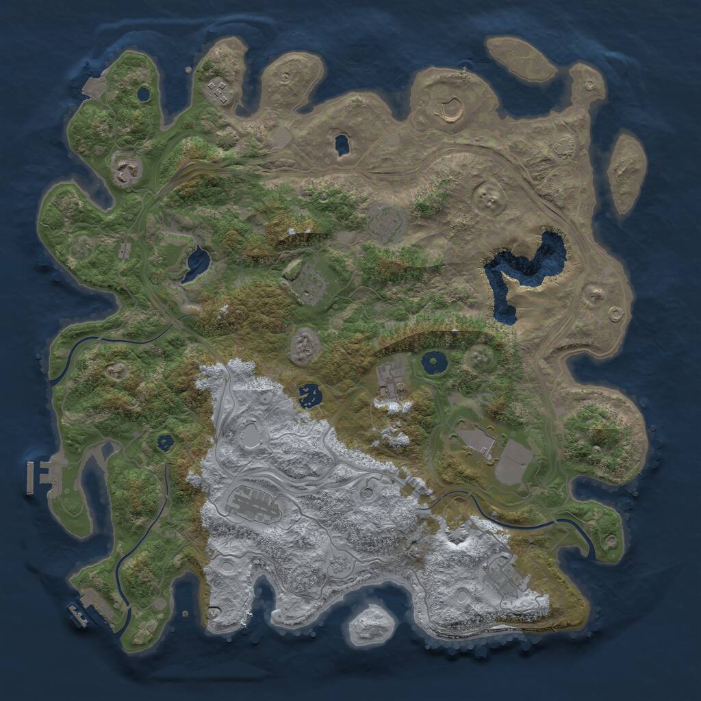 Rust Map: Procedural Map, Size: 4300, Seed: 448981623, 16 Monuments