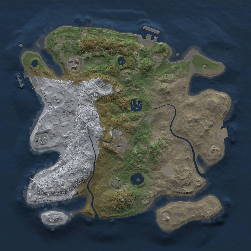 Rust Map: Procedural Map, Size: 3000, Seed: 331628578, 10 Monuments