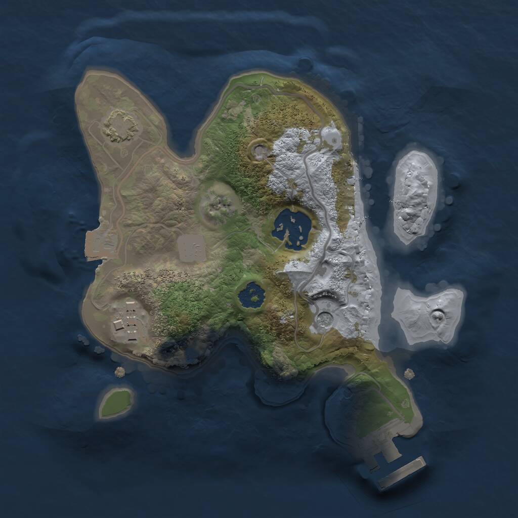 Rust Map: Procedural Map, Size: 2000, Seed: 121254793, 6 Monuments