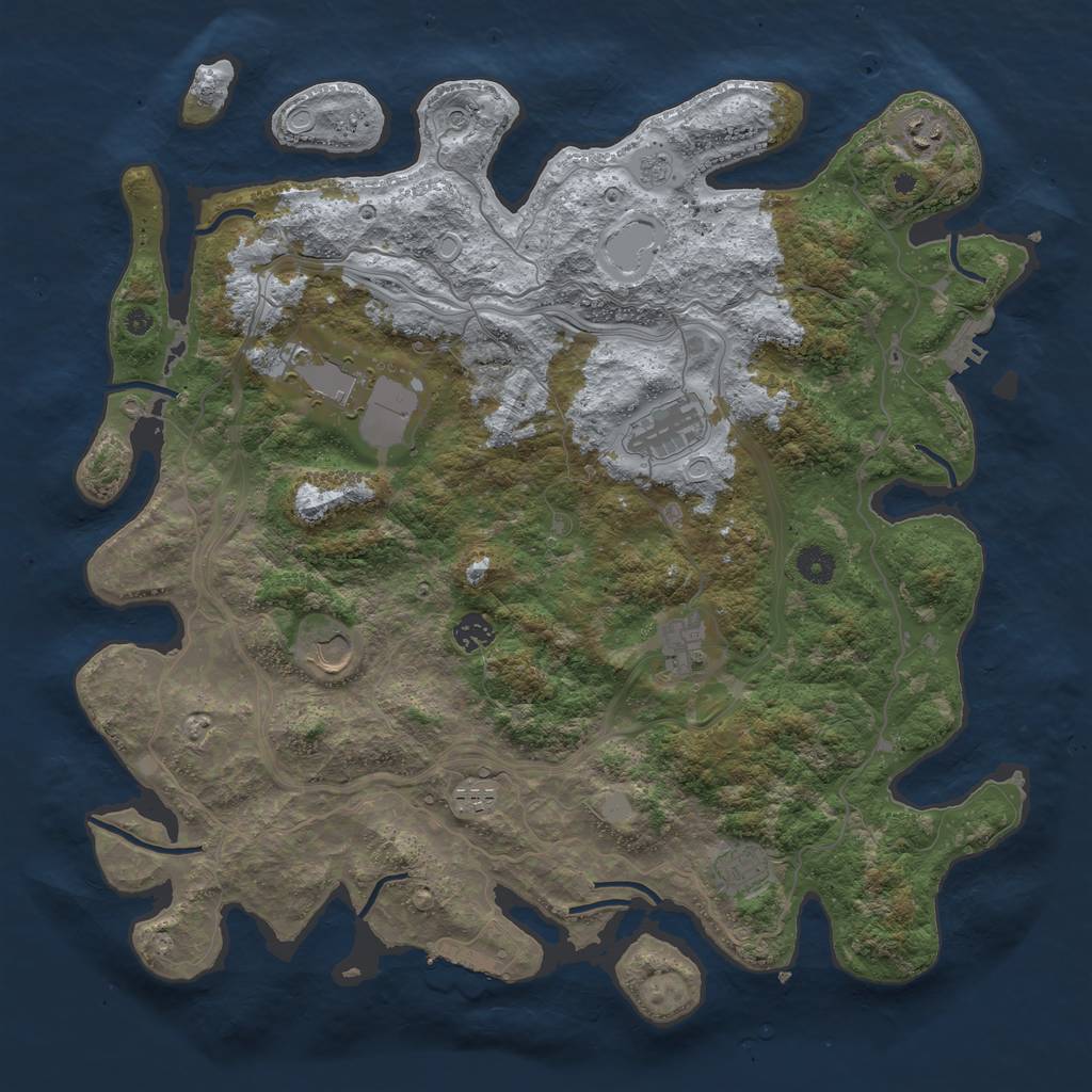 Rust Map: Procedural Map, Size: 4250, Seed: 745, 17 Monuments