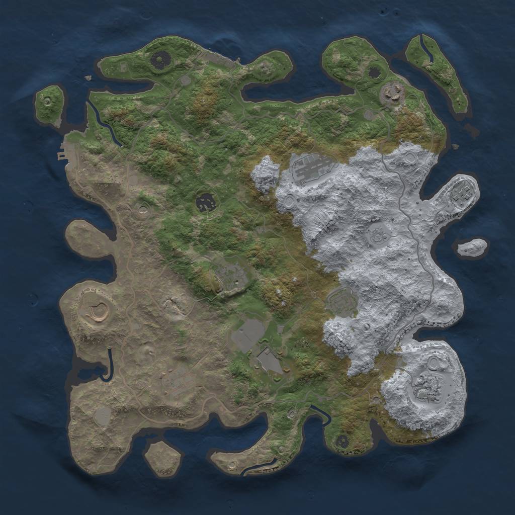 Rust Map: Procedural Map, Size: 4000, Seed: 8117, 19 Monuments