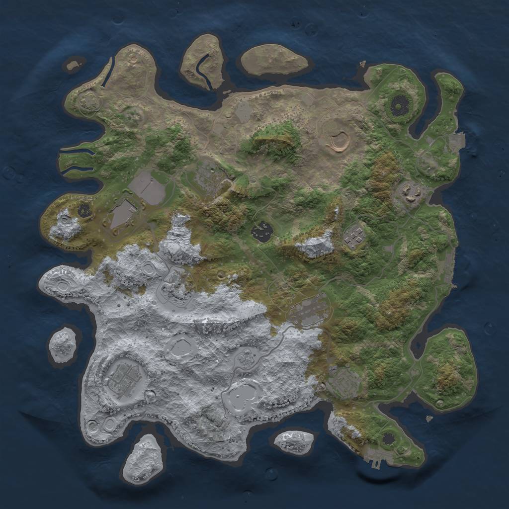 Rust Map: Procedural Map, Size: 3750, Seed: 91826341, 17 Monuments