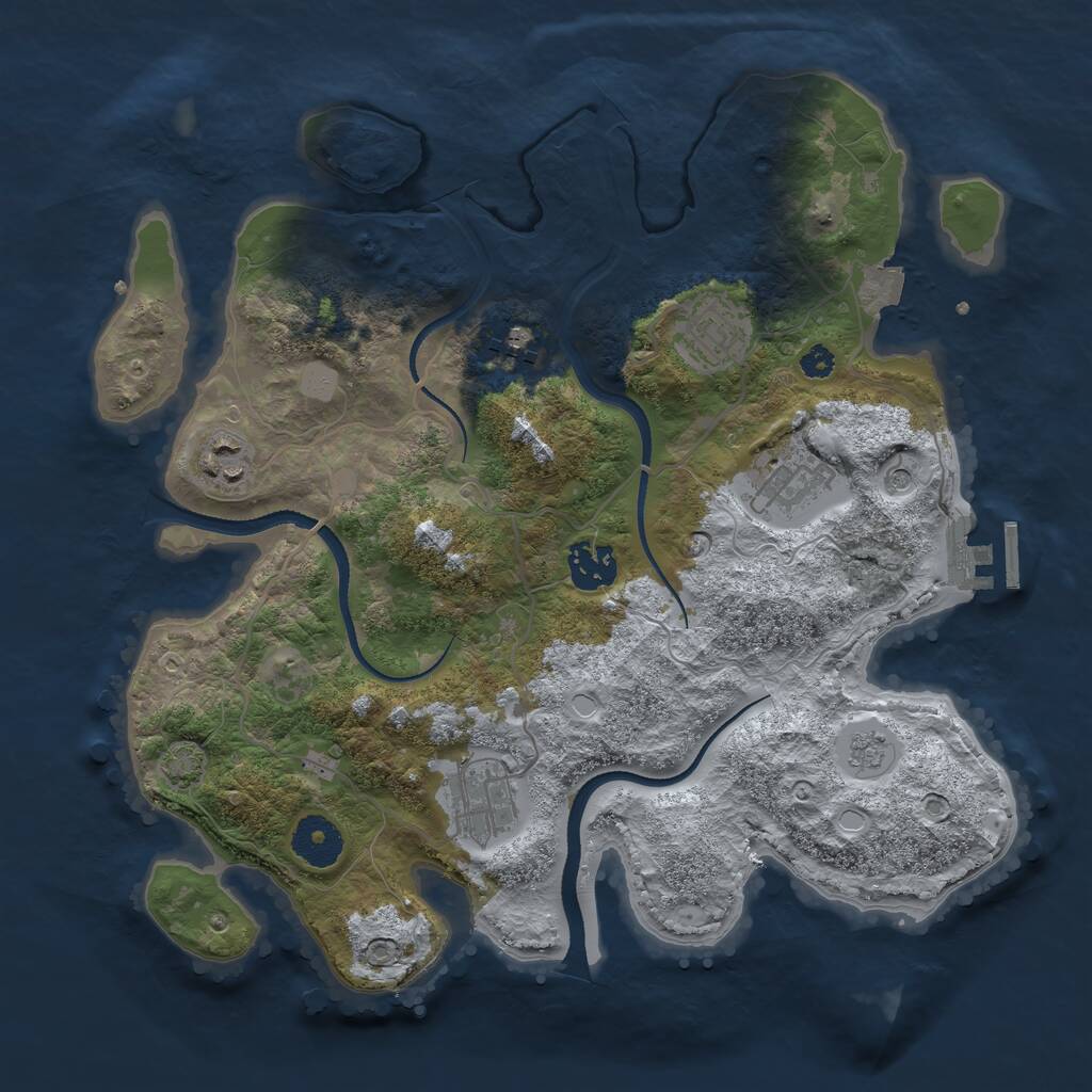 Rust Map: Procedural Map, Size: 3291, Seed: 1395431402, 11 Monuments