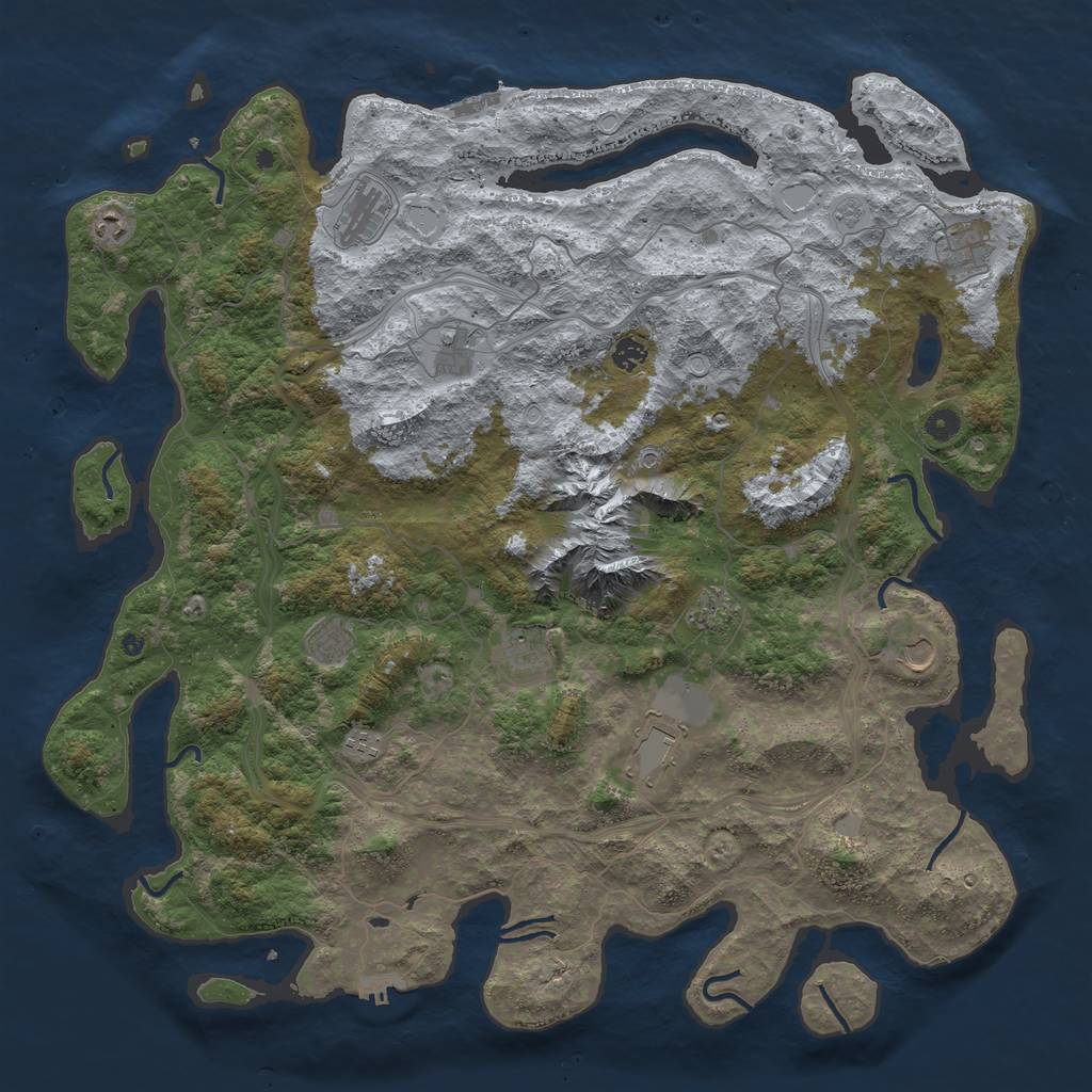 Rust Map: Procedural Map, Size: 5000, Seed: 32282782, 20 Monuments