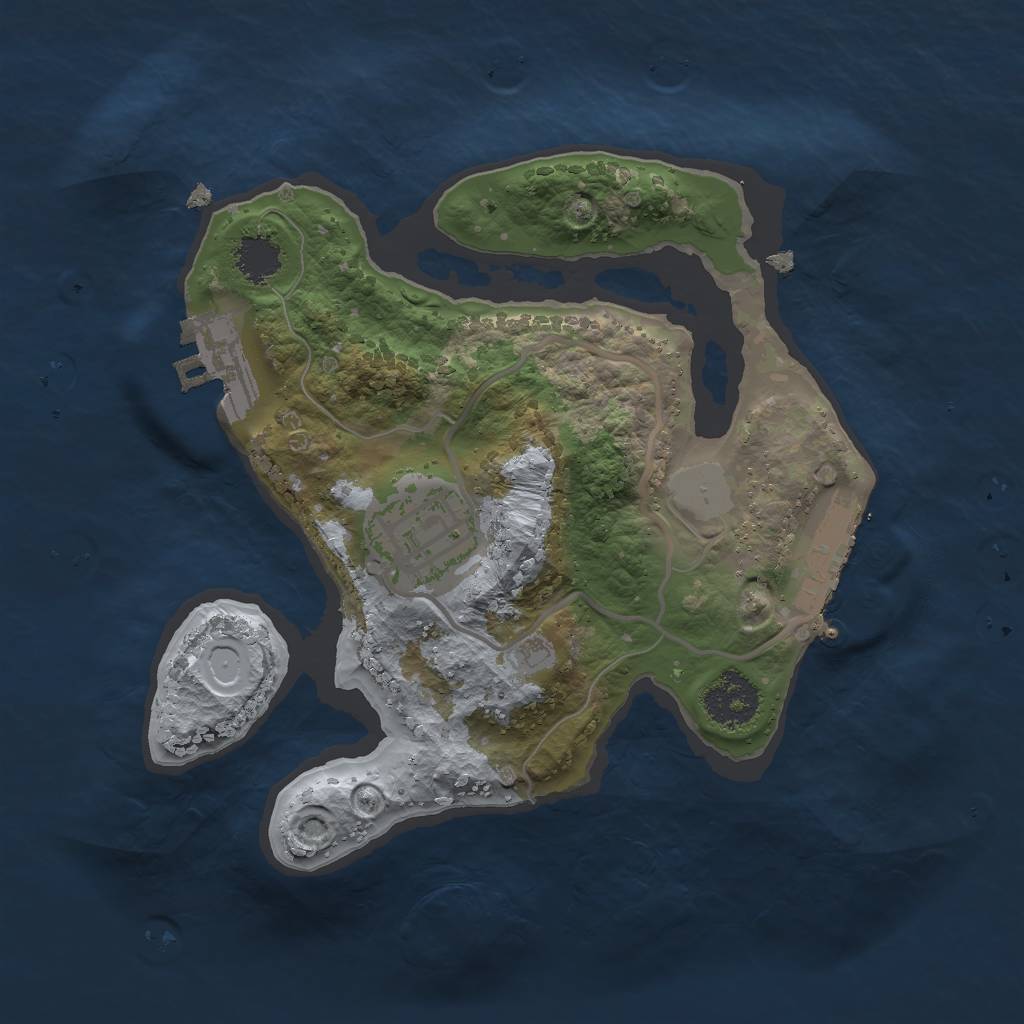 Rust Map: Procedural Map, Size: 2000, Seed: 1353232603, 8 Monuments