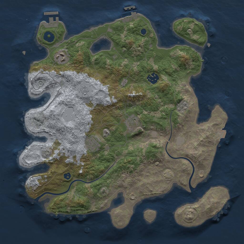 Rust Map: Procedural Map, Size: 3420, Seed: 6, 11 Monuments