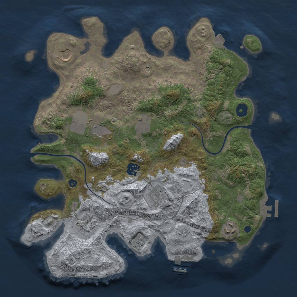 Rust Map: Procedural Map, Size: 3500, Seed: 57017792, 14 Monuments
